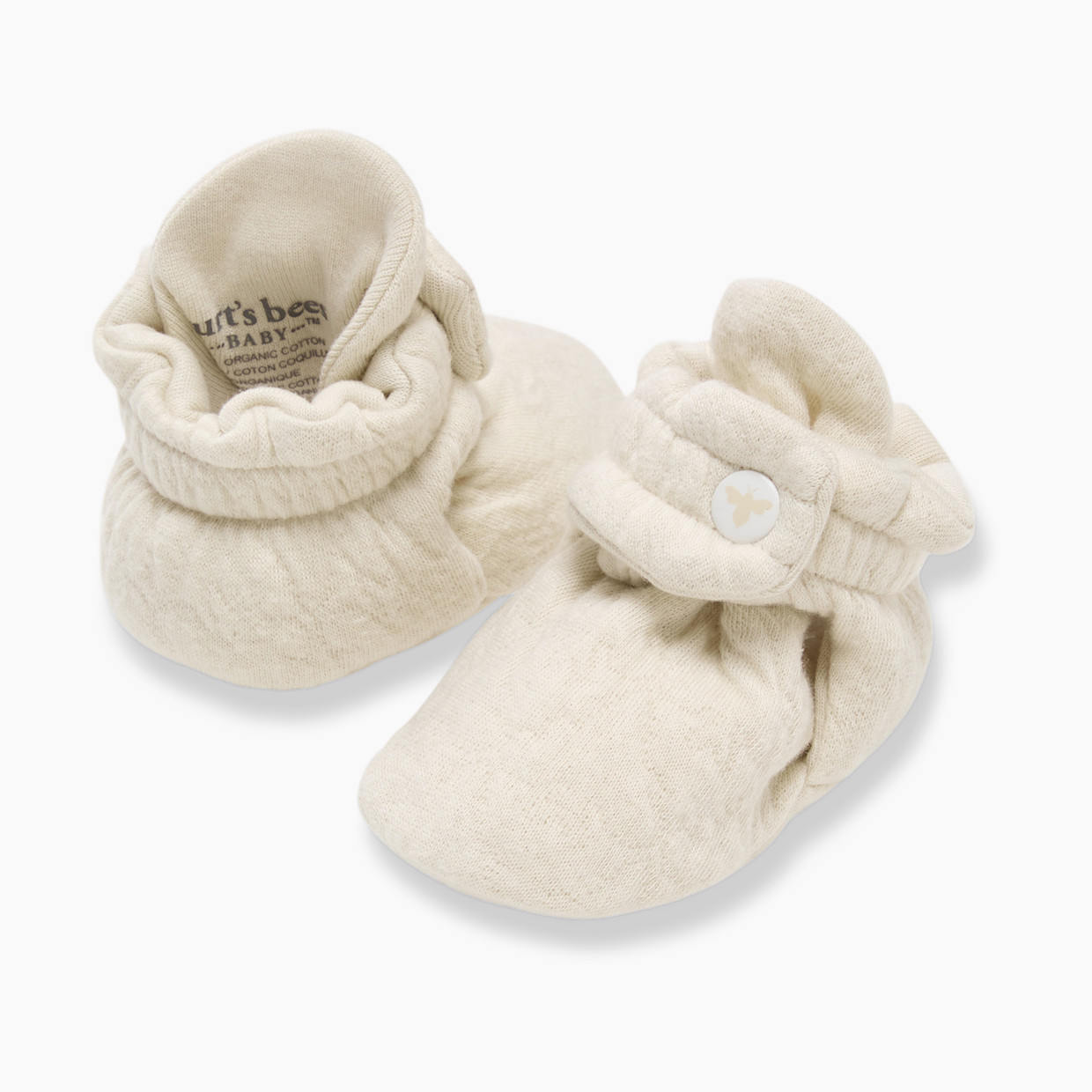 Burt's Bees Baby Quilted Bee Booties - Oat, 0-3 M.