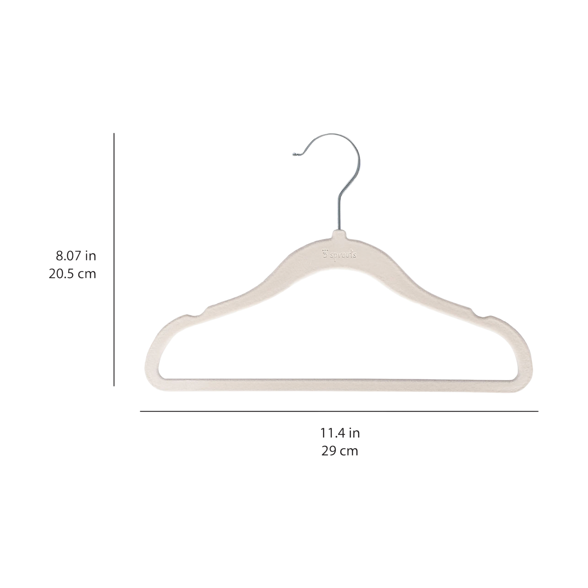 3 Sprouts Velvet Hanger - Neutral Assorted, 30.