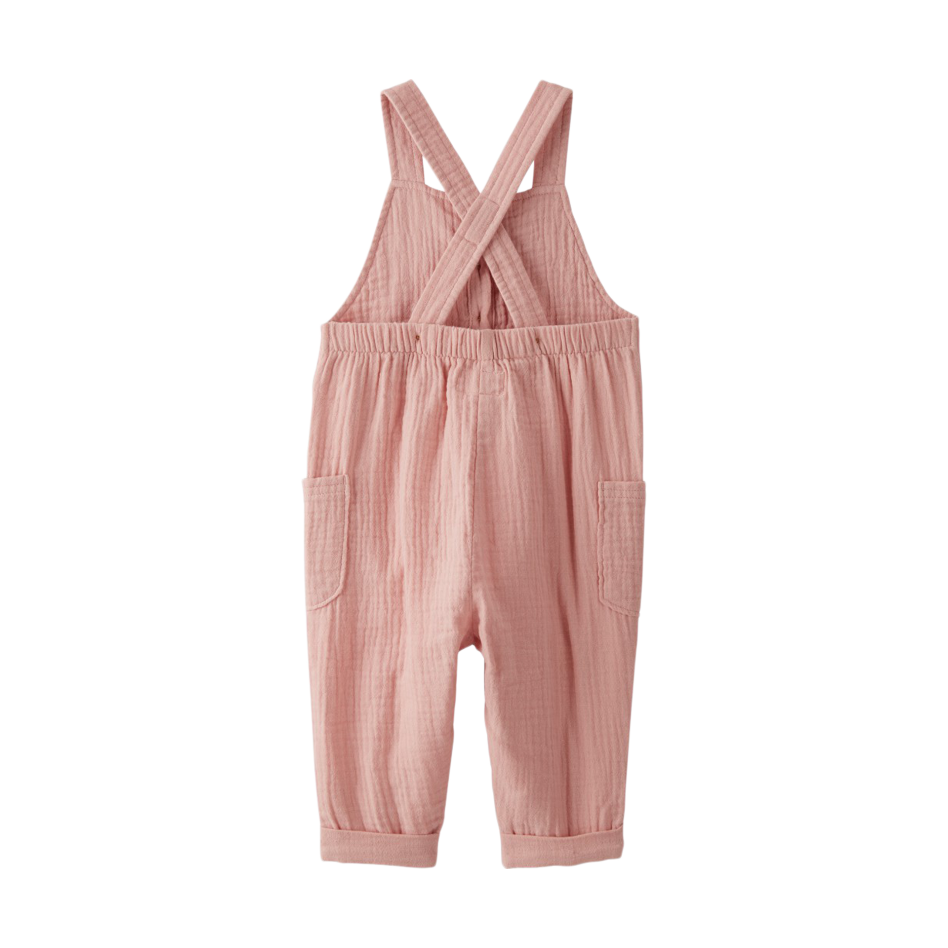 Carter's Little Planet Organic Cotton Gauze Overalls in Blue Creek - Pink, Newborn.