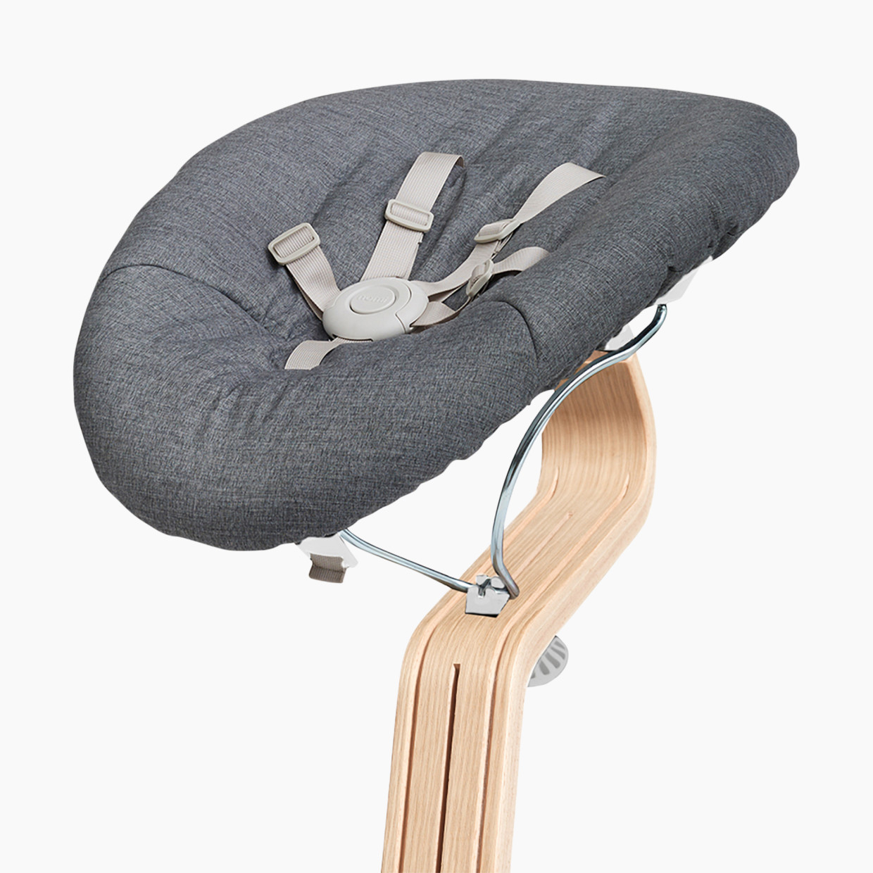 Nomi Nomi Baby Bouncer Attachment - White With Gray Cushion.