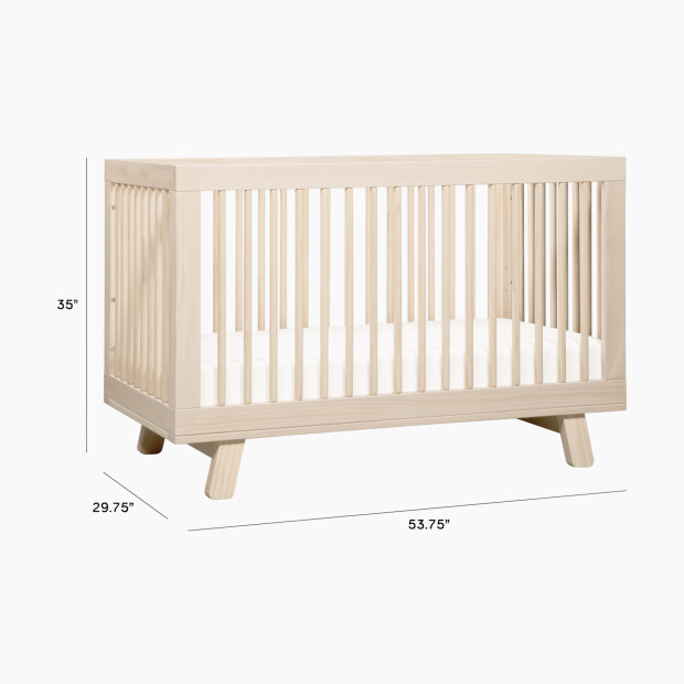 babyletto Hudson 3-in-1 Convertible Crib with Toddler Bed Conversion Kit - Washed Natural.