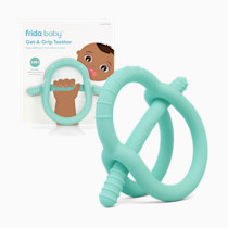 Frida Baby Get-A-Grip Silicone Teether for Teething Pain Relief, BPA-Free Food-Grade Teething Toys for Infant Baby Newborn 0-6, 12, 18 Months, Easy-Grip Teether Ring, PVC-Free, Teal
