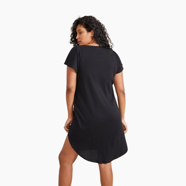 Hatch Collection The Organic Pointelle Nightgown - Black, 0.