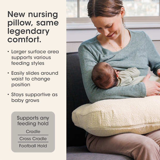 Boppy New Nursing Pillow with Luxe Fabric Cover.