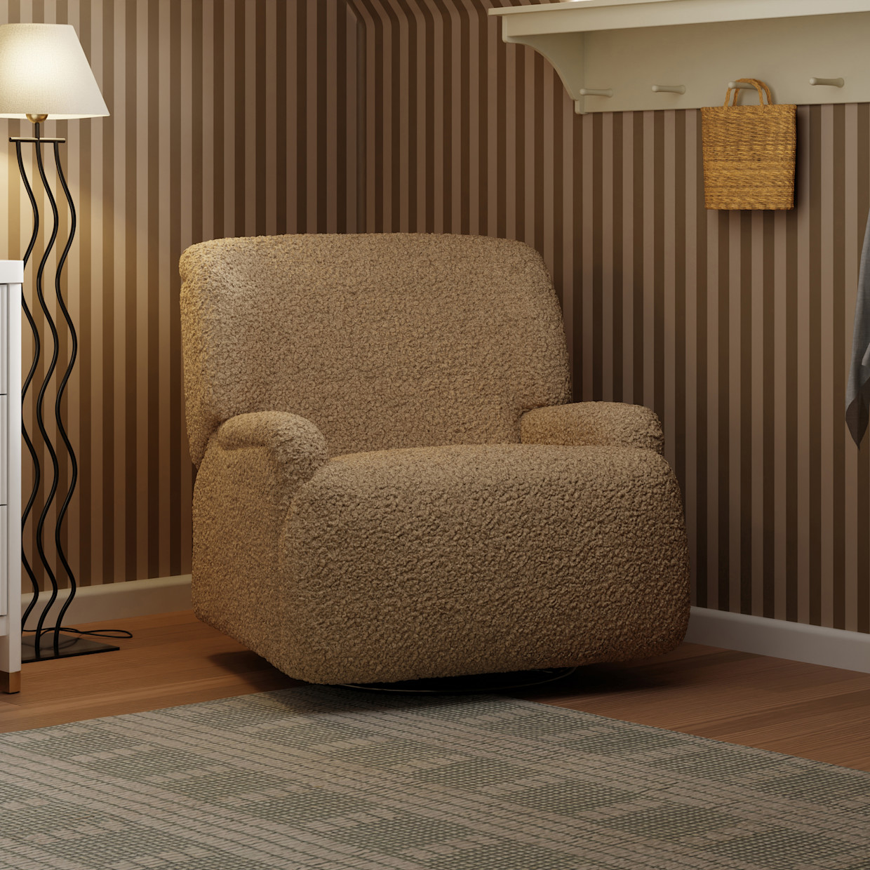 Namesake Winslow Extra Wide Recliner and Swivel Glider - Cortado Shearling.
