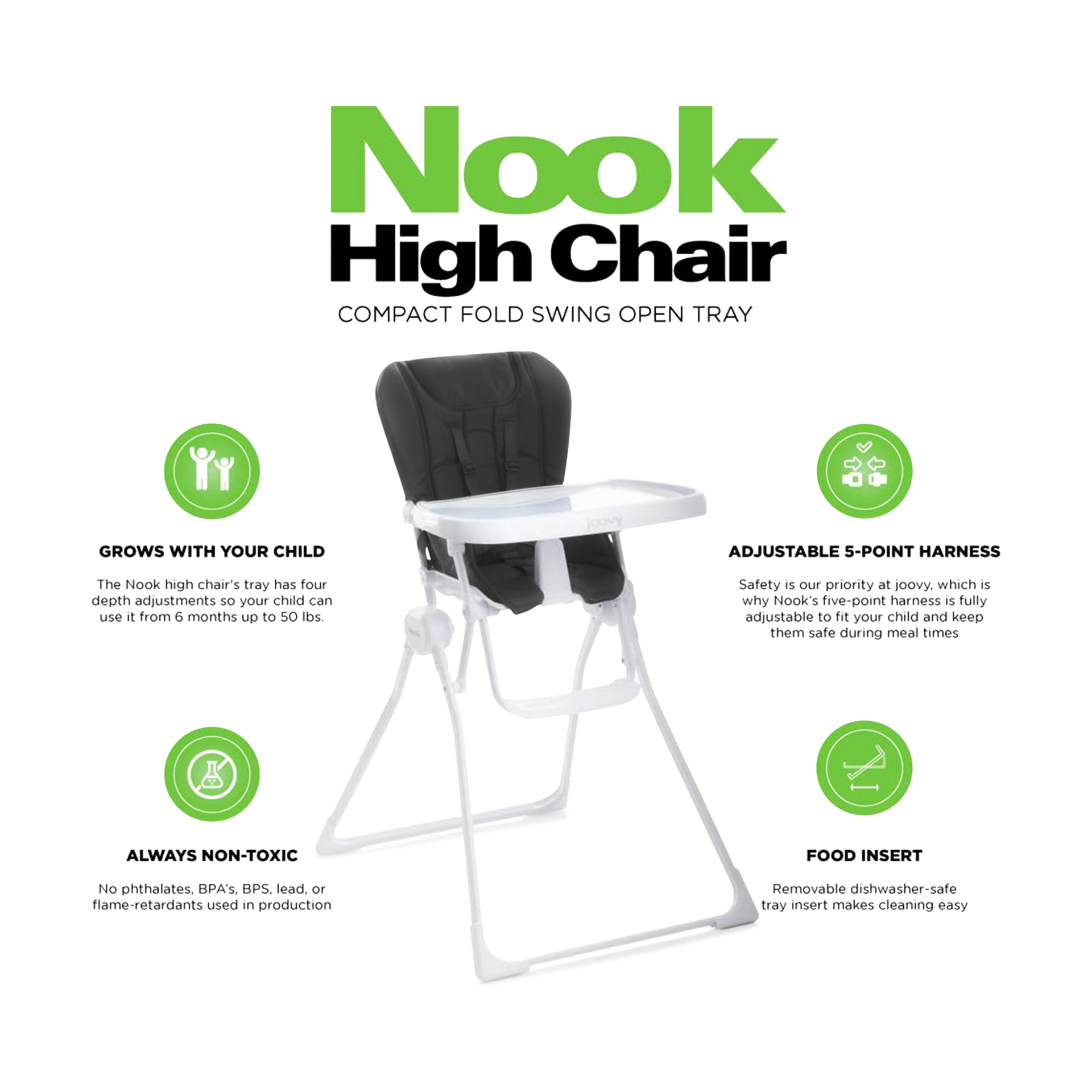 Joovy Nook High Chair Black Babylist Shop