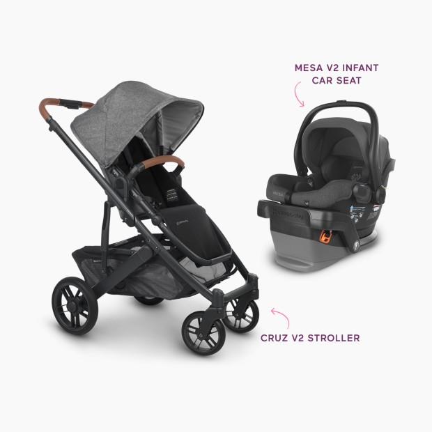 UPPAbaby MESA V2 Infant Car Seat & Cruz V2 Stroller Travel System - Mesa V2 Greyson/Cruz V2 Greyson.