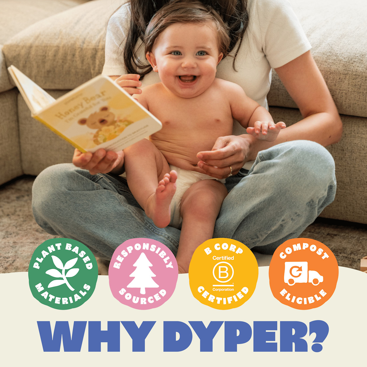 DYPER Newborn Diapers and Wipes Starter Bundle - Newborn & Size 1.