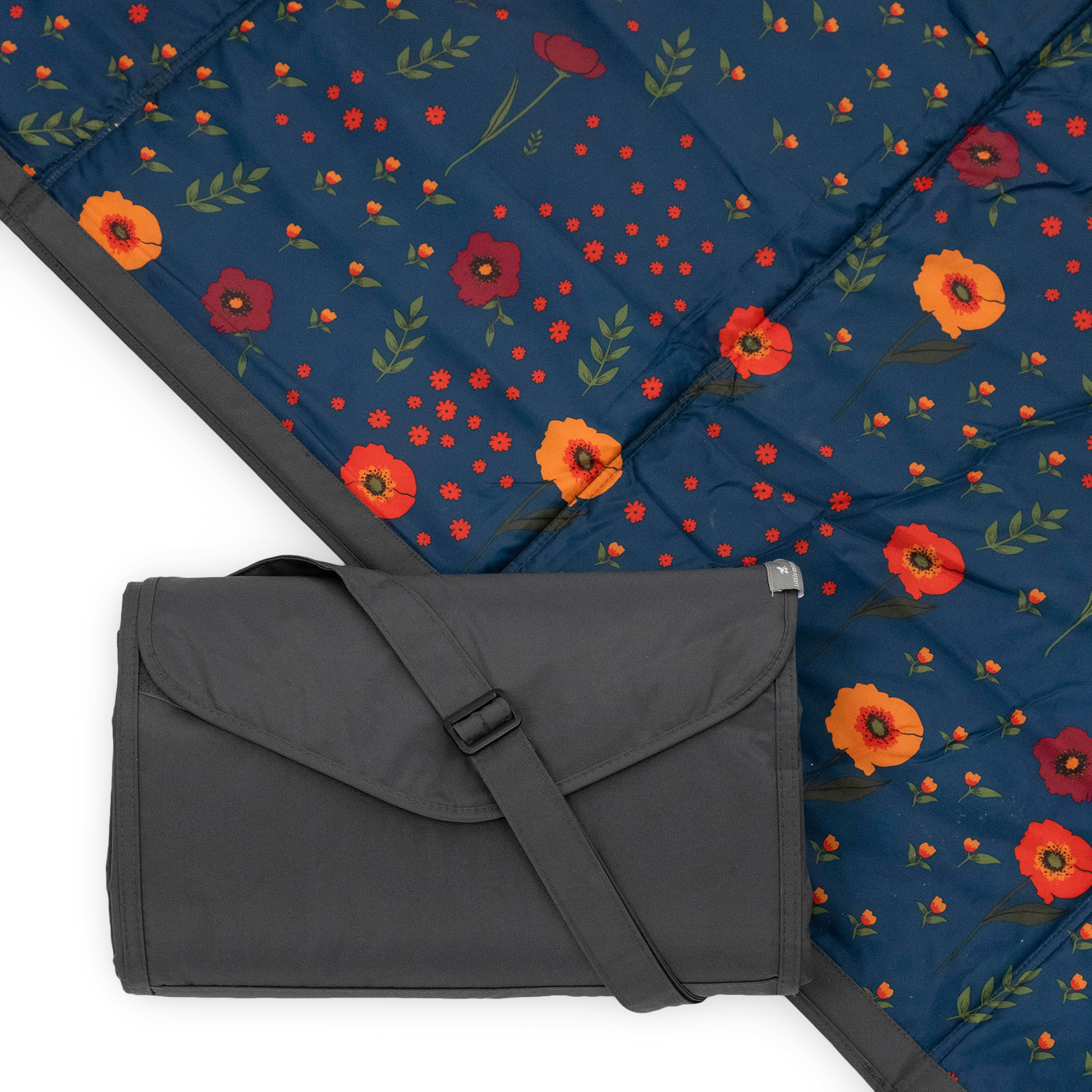 Little Unicorn Outdoor Blanket - Midnight Poppy, 5 X 5 Ft.