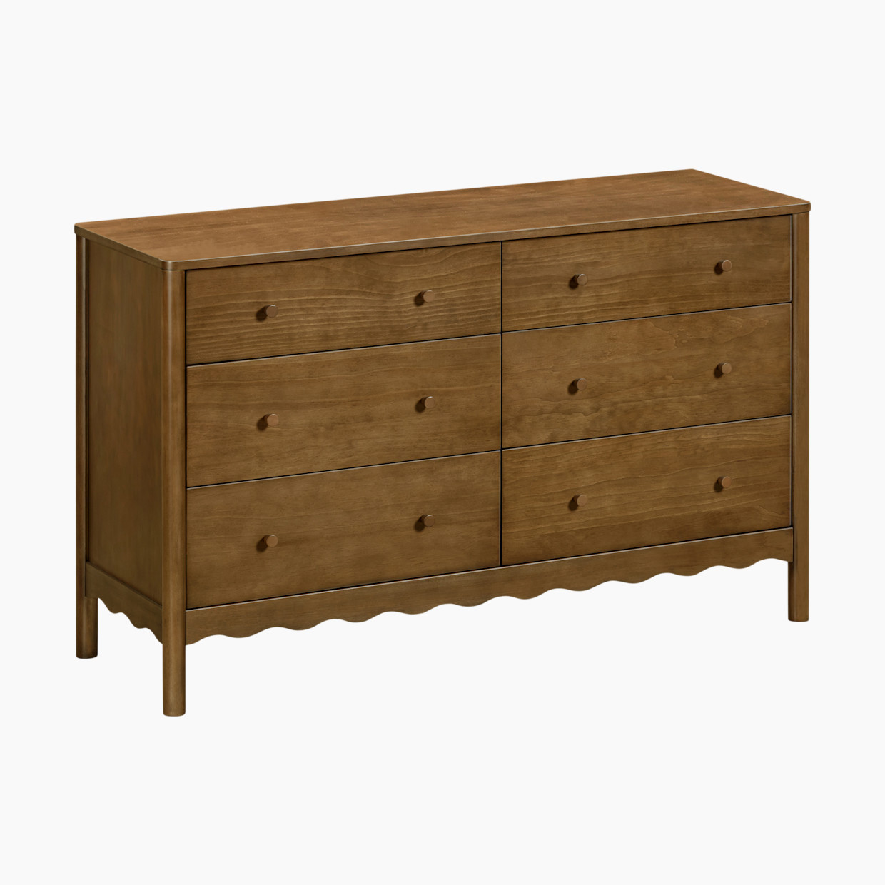 babyletto Swell 6-Drawer Assembled Dresser - Natural Walnut.