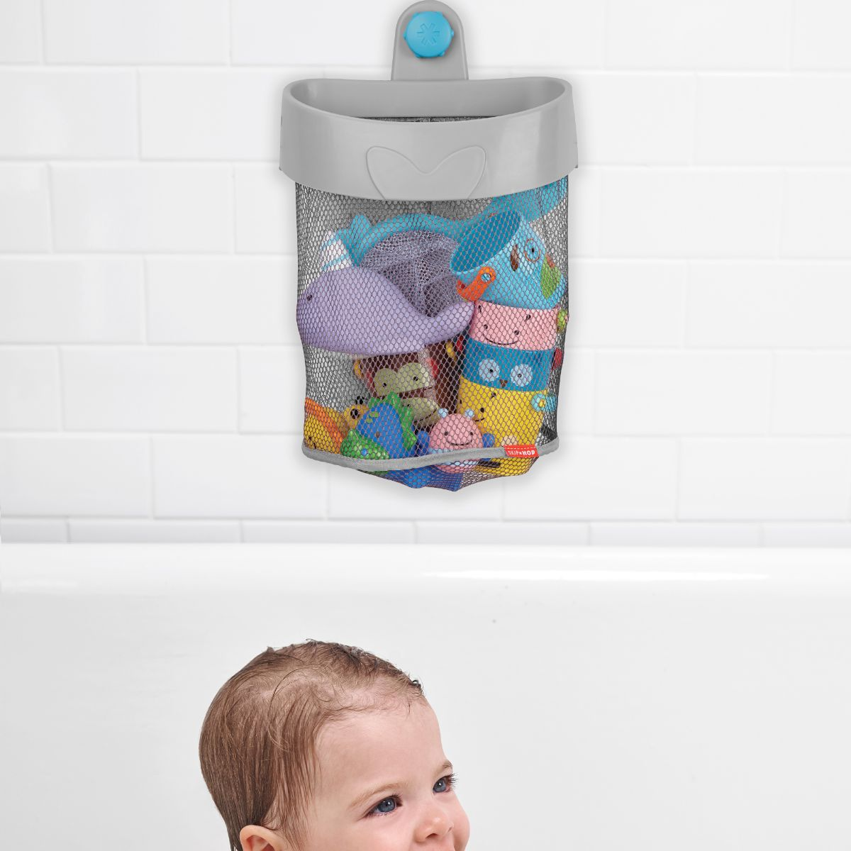 Skip Hop Moby Get The Scoop Bath Toy Organizer - Grey | Babylist Shop