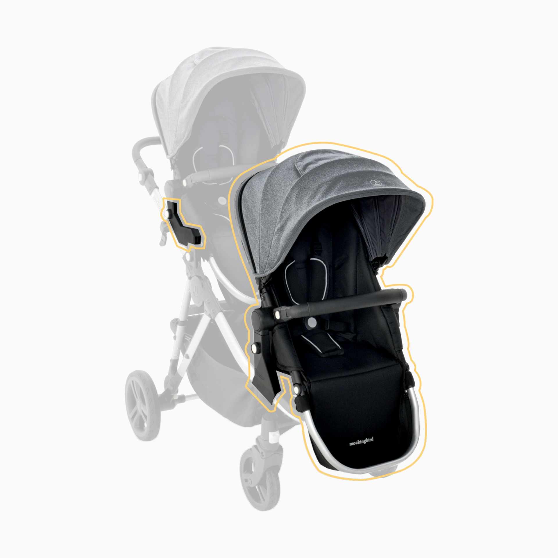 Mockingbird 2nd Seat Kit 2.0 - Black/Windowpane Canopy With Black