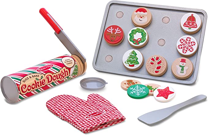 Melissa & Doug Slice and Bake Wooden Christmas Cookie Play Food Set.