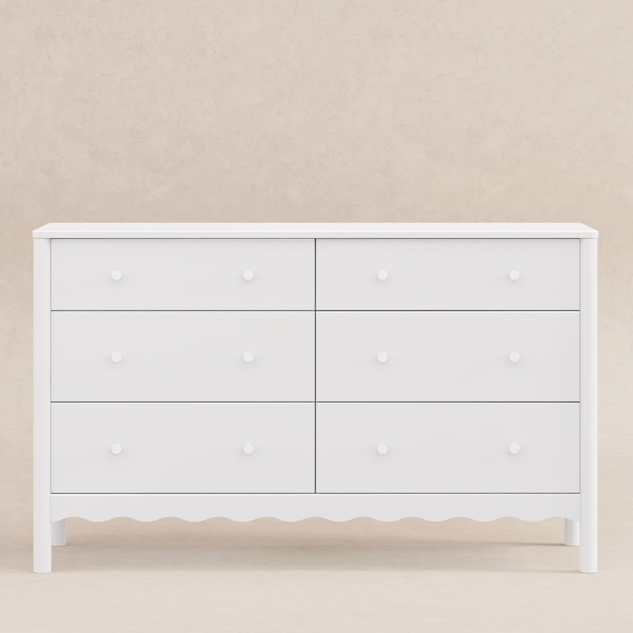 babyletto Swell 6-Drawer Assembled Dresser - White.