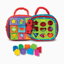 Melissa & Doug K's Juguete para Bebé Clasificador de Formas para Niños con Bolsa de Actividades de 2 Lados y 9 Bloques de Formas Texturizadas