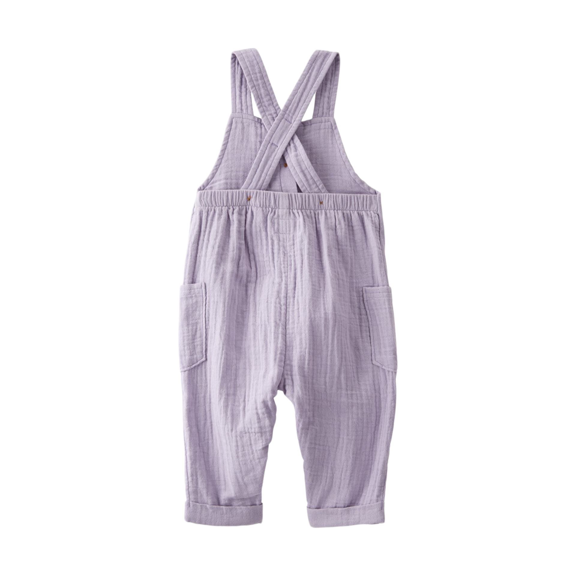Carter's Little Planet Organic Cotton Gauze Overalls in Blue Creek - Purple, 3-6 M.