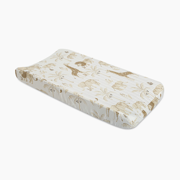 Crane Baby Cotton Quilted Change Pad Cover - Kendi Animals.