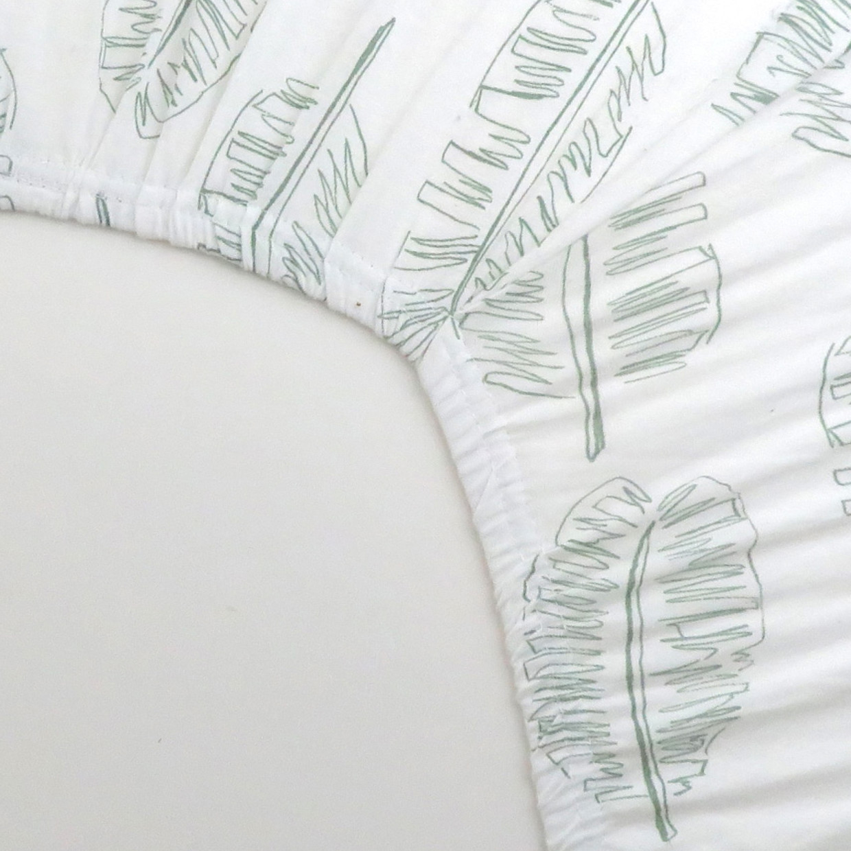 Honest Baby Clothing Organic Cotton Fitted Crib Sheet - Jumbo Leaf Sage.