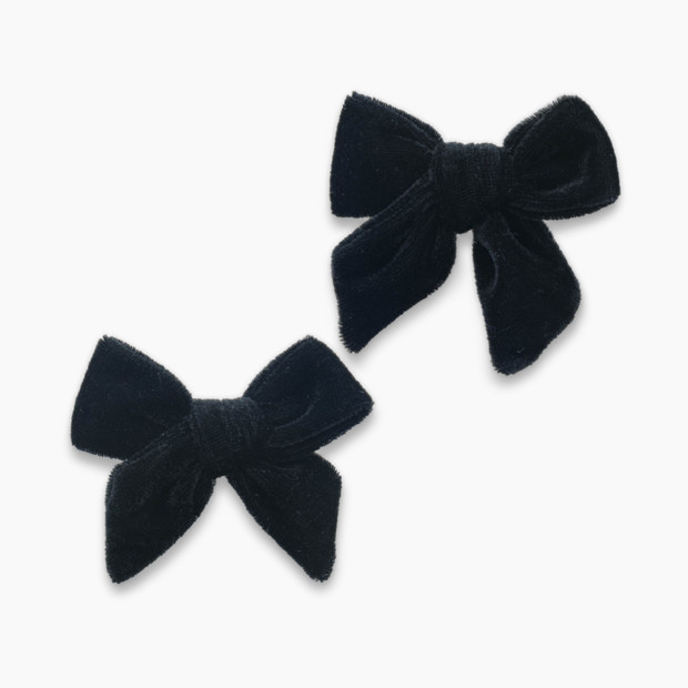 Baby Bling Velvet Bow Clip (2 Pack) - Black.