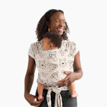 Moby Baby Wrap Carrier Featherknit for Newborns to Toddlers (8-33lbs), Infant Sling Carrier, Lightweight & Hands Free Design, Adjustable for All Body Types (Disney's Winnie The Pooh & Pals)
