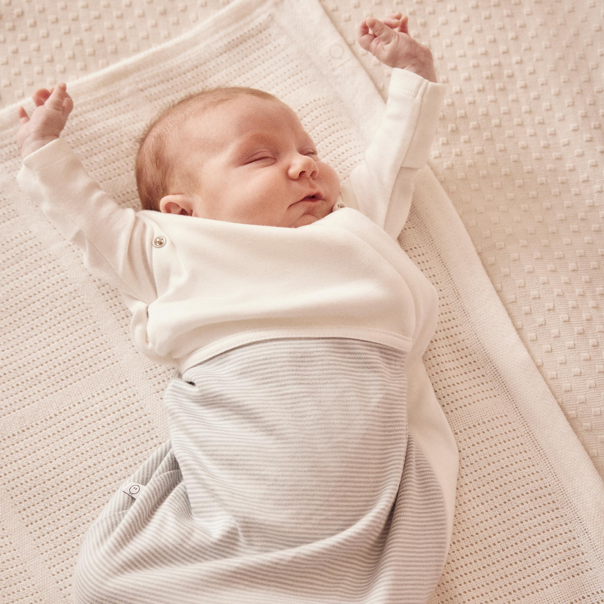 MORI Newborn Swaddle Sack Blue Stripe, Nb3m Babylist Shop