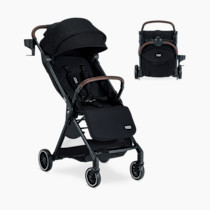 Britax Juniper Compact On-The-Go Stroller, Effortless Fastpack System with One-Hand RapidFold, Portable & Lightweight for Travel, Built-in Carry Handle, Ventilating Fabrics, Raven Black