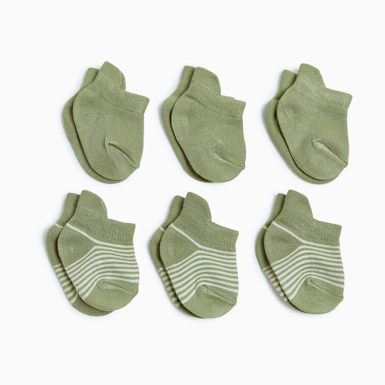 Tiny Kind Bamboo 6-Pack Socks - Green, 3-6 M.