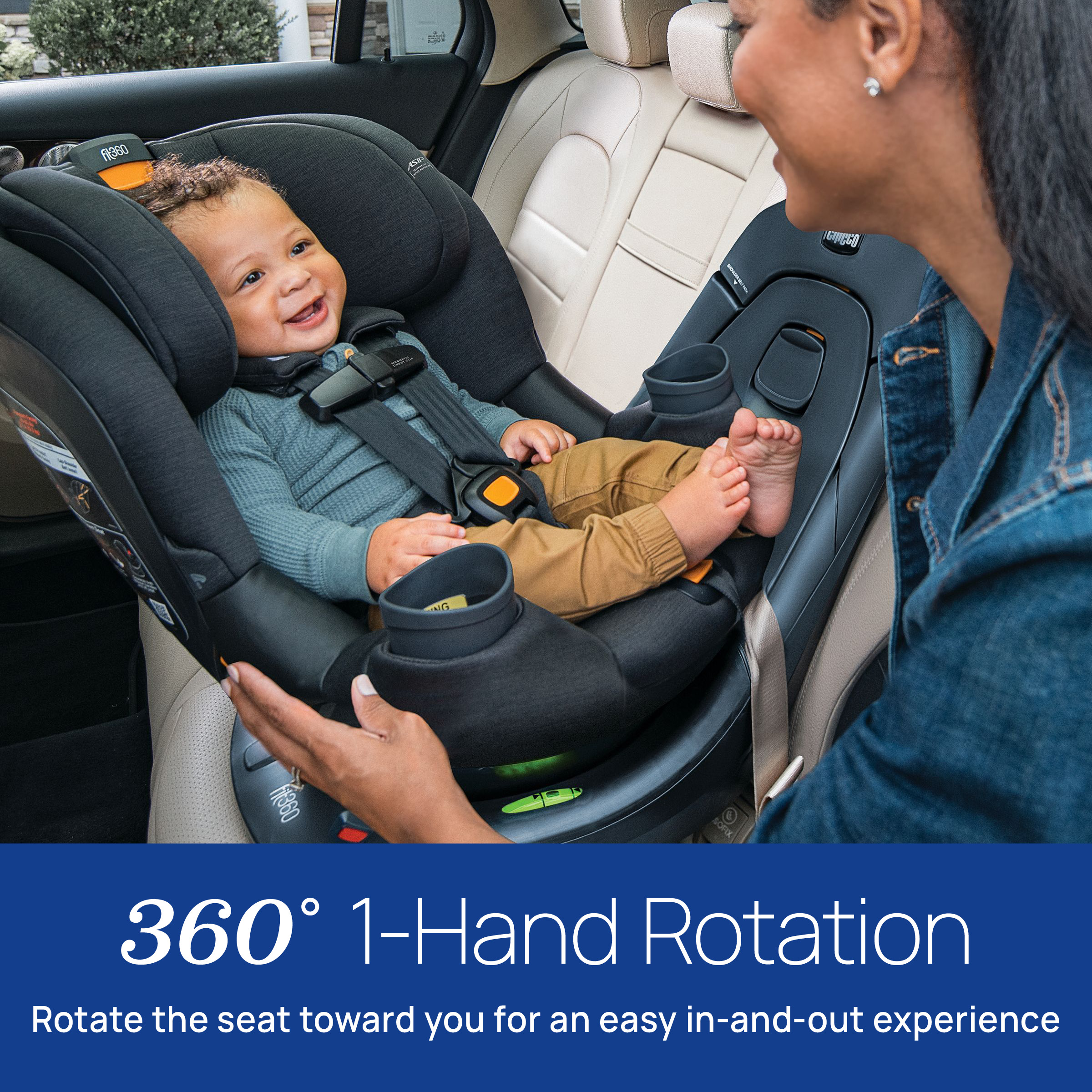 Chicco Fit360 ClearTex Rotating Convertible Car Seat - Oat.