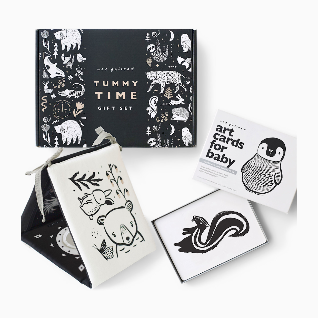 Wee Gallery Tummy Time Art Bundle with Gift Box - Black And White.