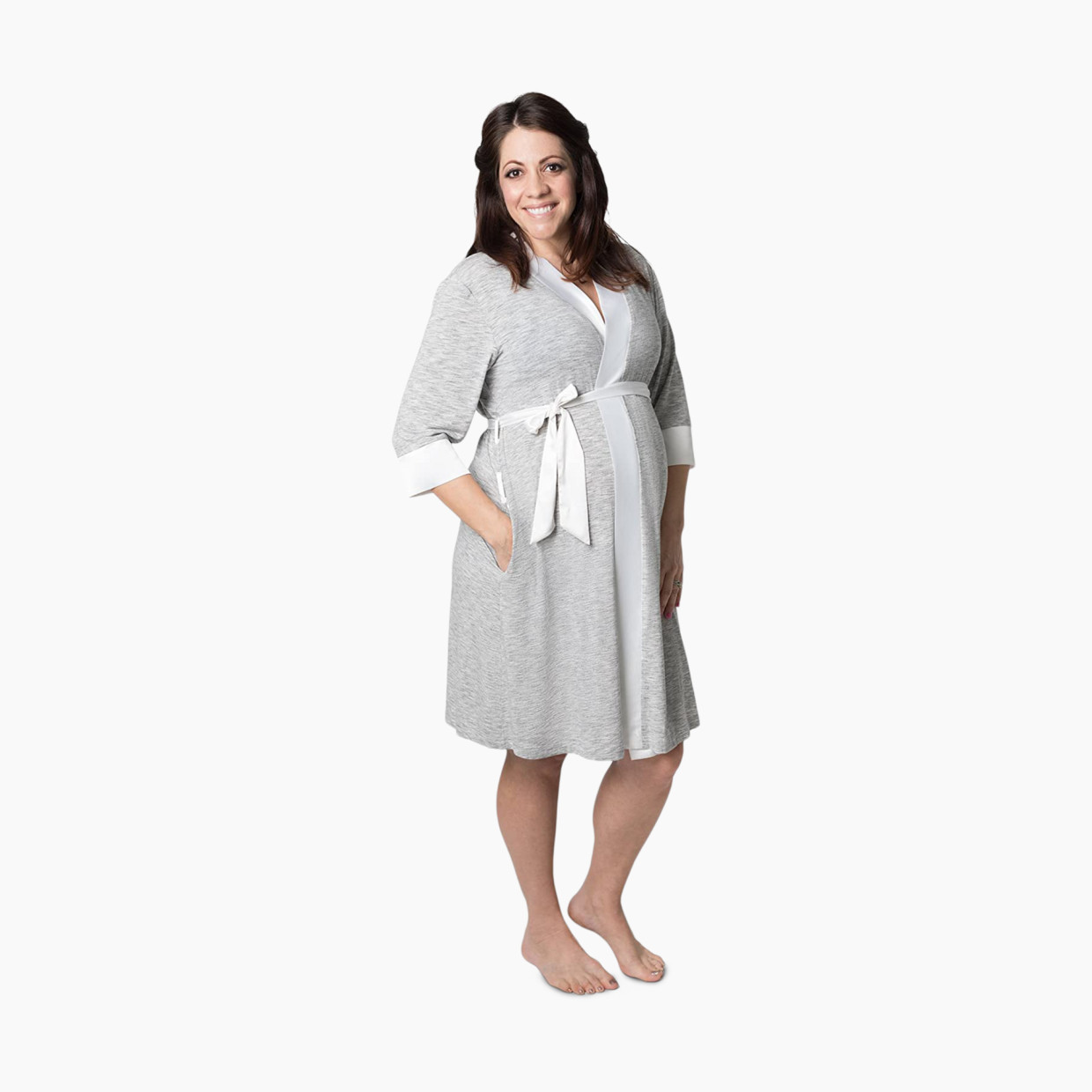 Kindred Bravely Emmaline Maternity & Nursing Robe - Grey, Large/X