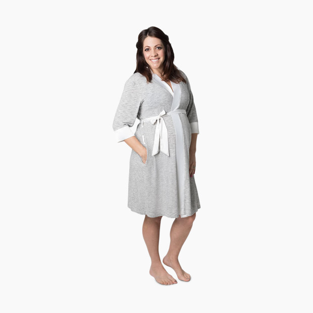 Kindred Bravely Emmaline Maternity & Nursing Robe - Grey, Small/Medium.