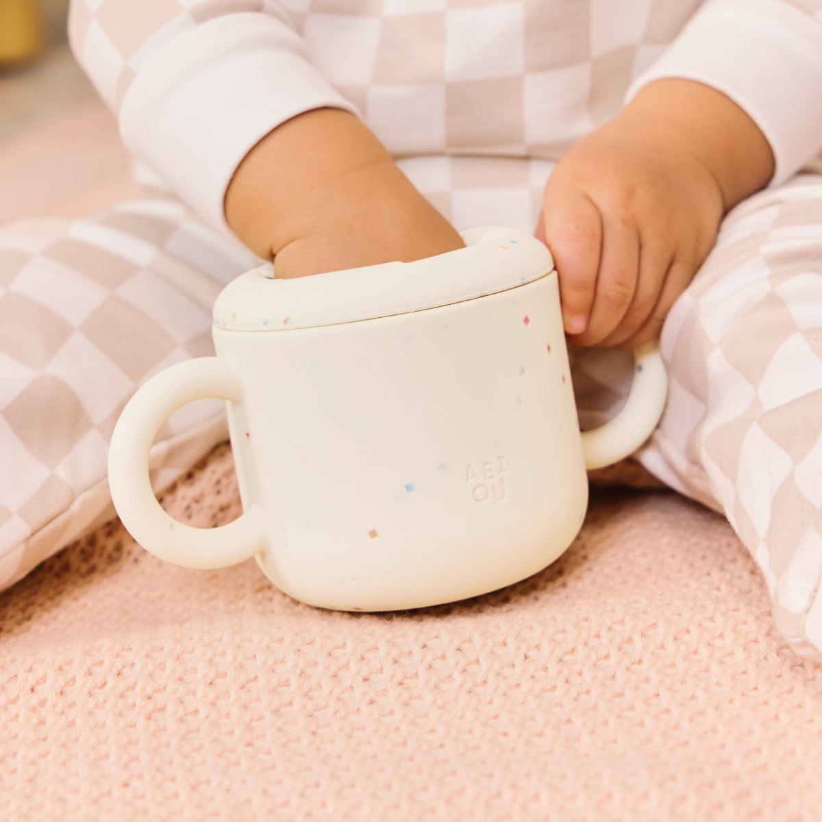 AEIOU Silicone Snack Cup (2 Pack) - Oat/Oat Speckle.