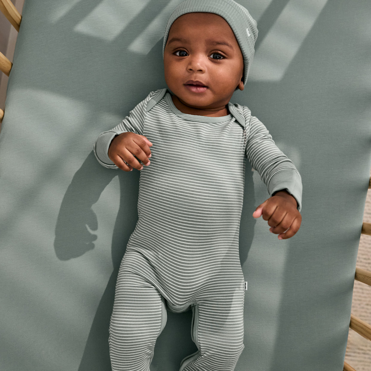 Little Sleepies Lap Shoulder Crescent Zippy - Willow Stripe, Preemie.