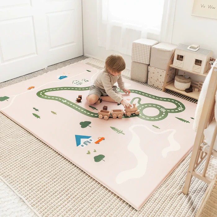 Tiny Land Double-Sided Baby Playmat - Forest Track Wonder.