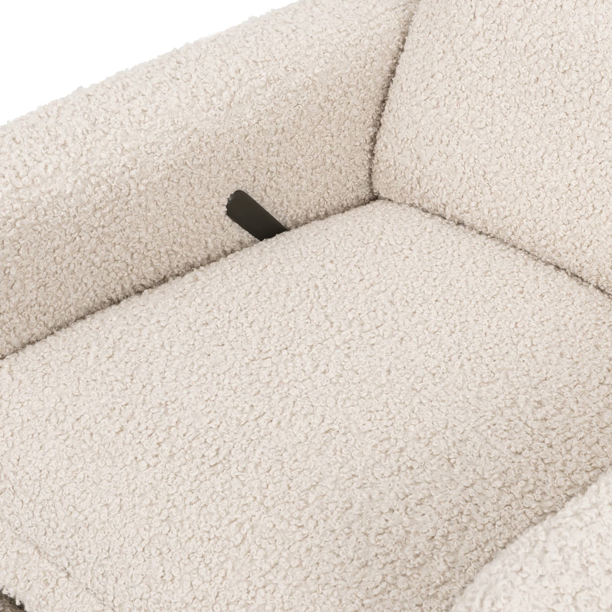 babyletto Cali Flange Recliner and Swivel Glider - Almond Teddy Loop.
