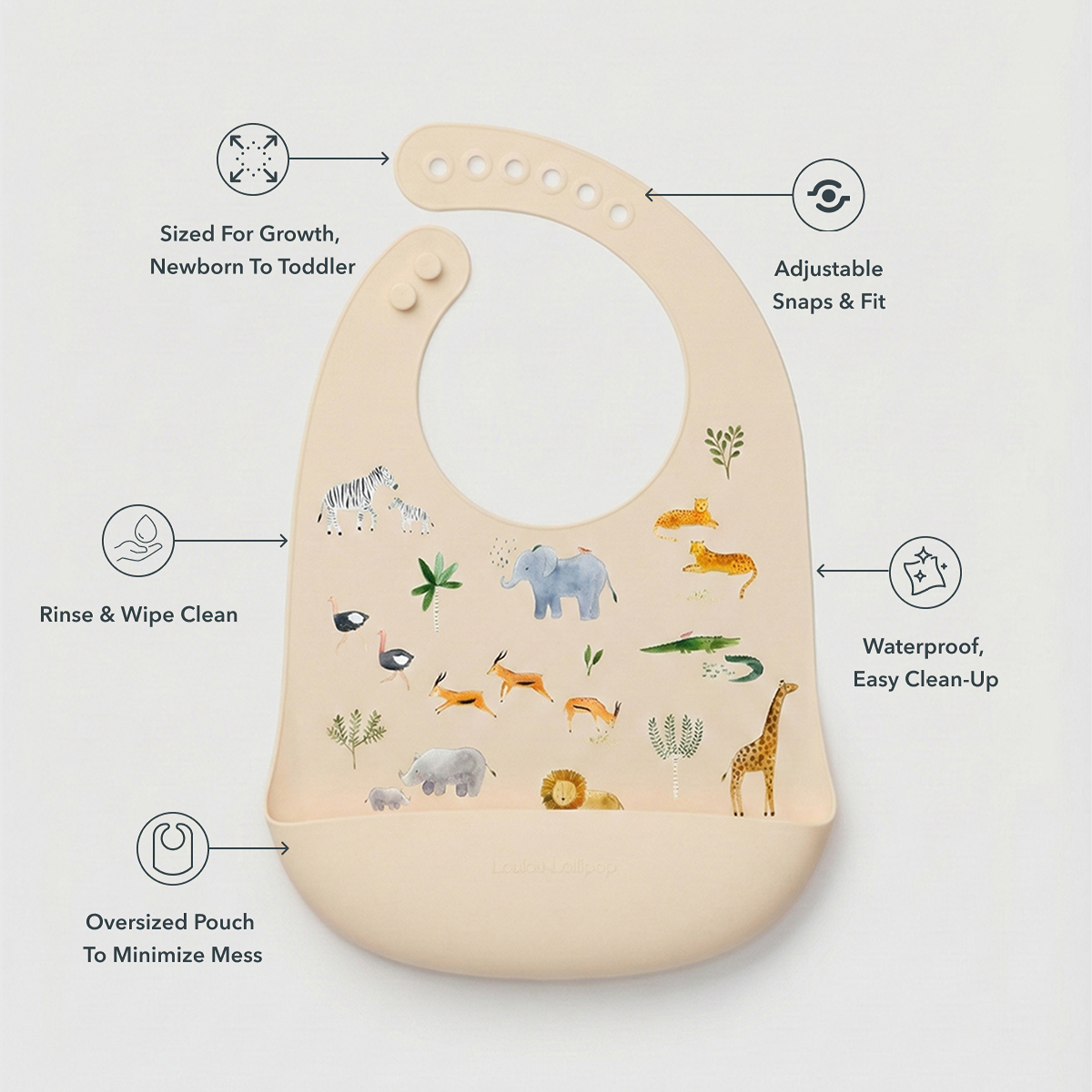 Loulou Lollipop Silicone Printed Bib 2.0.