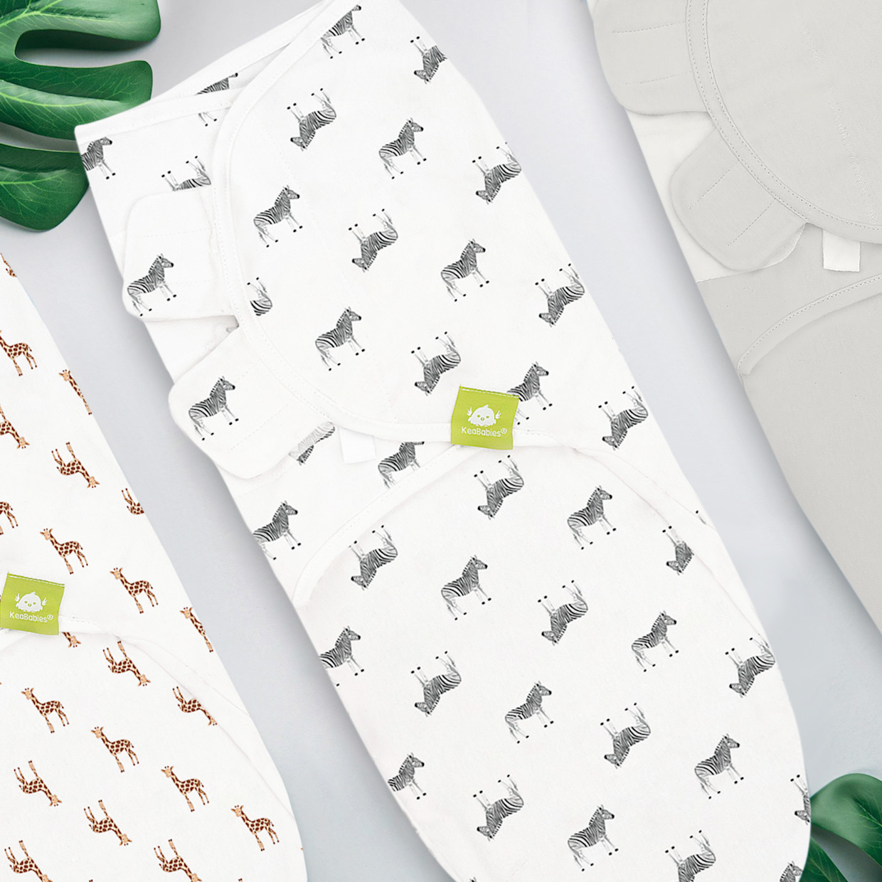 KeaBabies Soothe Swaddle Wraps (3 Pack) - The Wild, One Size, 3.