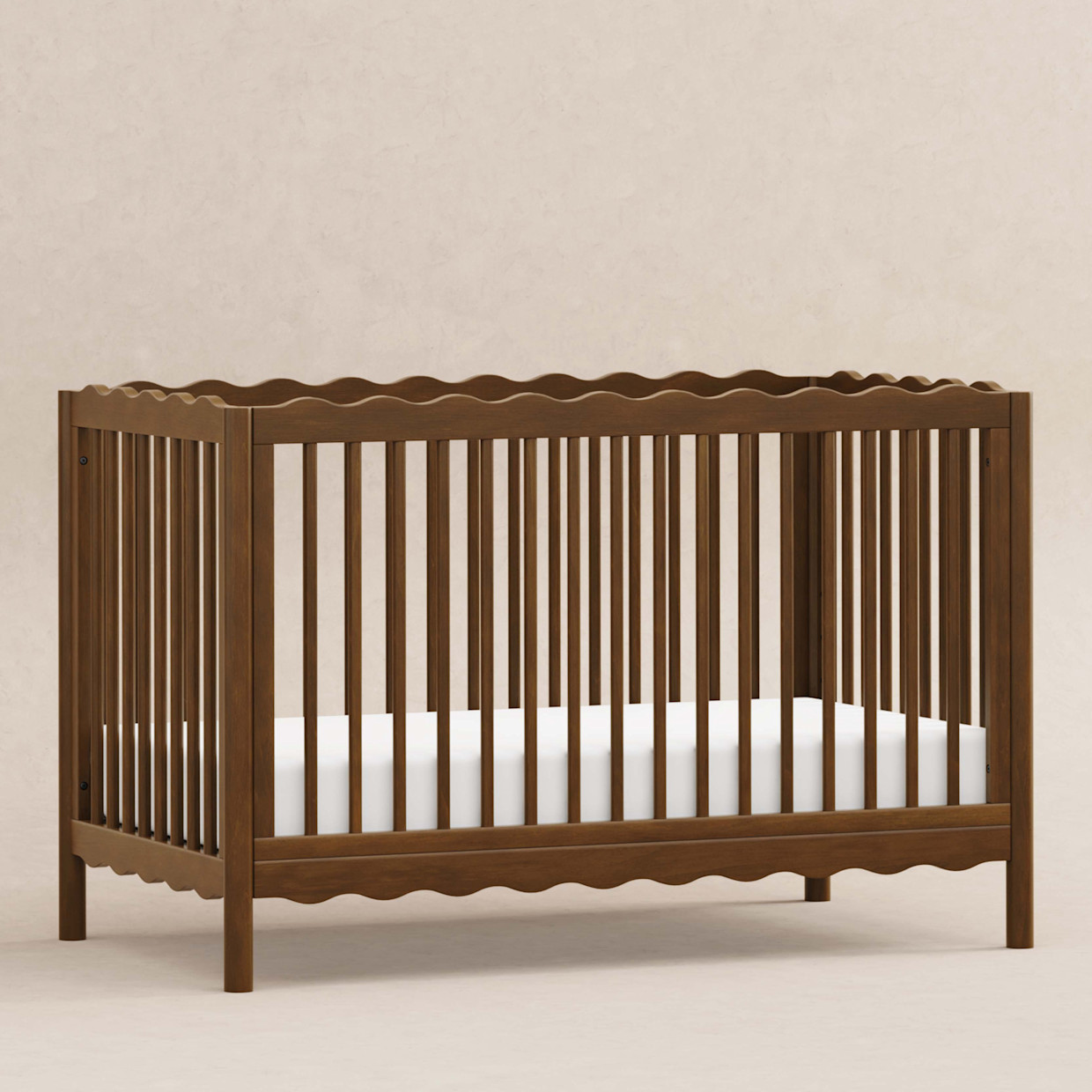 babyletto Swell 4-in-1 Convertible Crib with Conversion Kit - Natural Walnut.