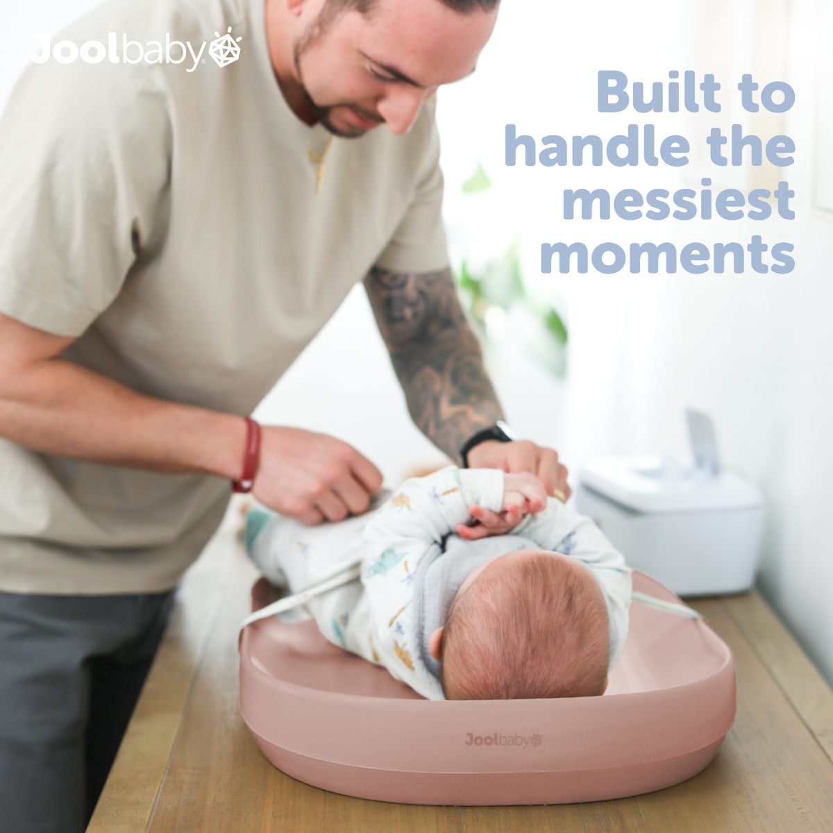 Jool Baby Waterpoof Baby Changing Pad - Rose.