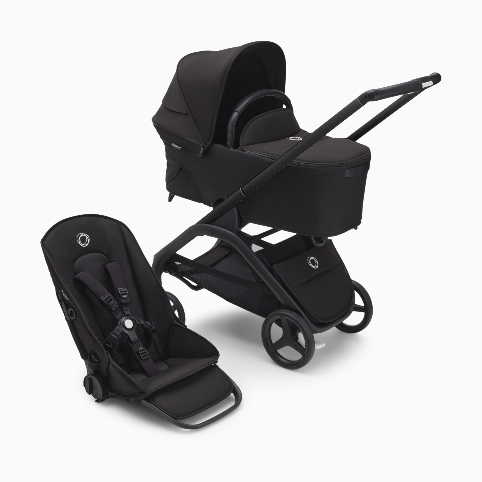 Bugaboo Dragonfly Seat and Bassinet Complete - Black/Midnight Black-Midnight  Black | Babylist Shop