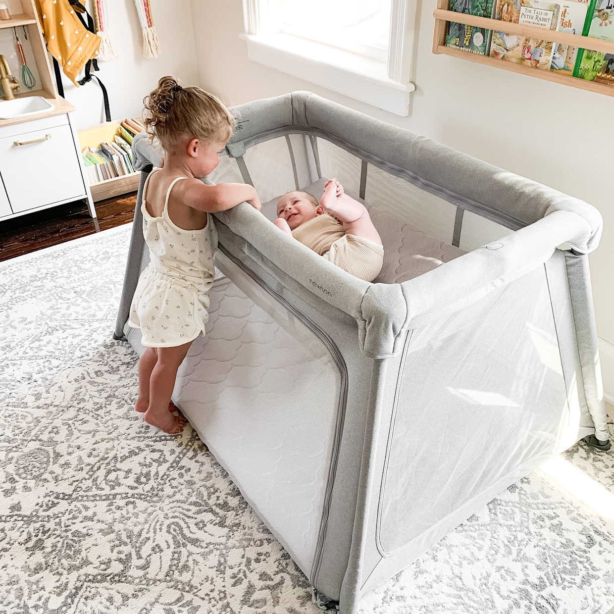 Newton Baby Bassinet Attachment for Deluxe Travel Crib & Play Yard - Grey.