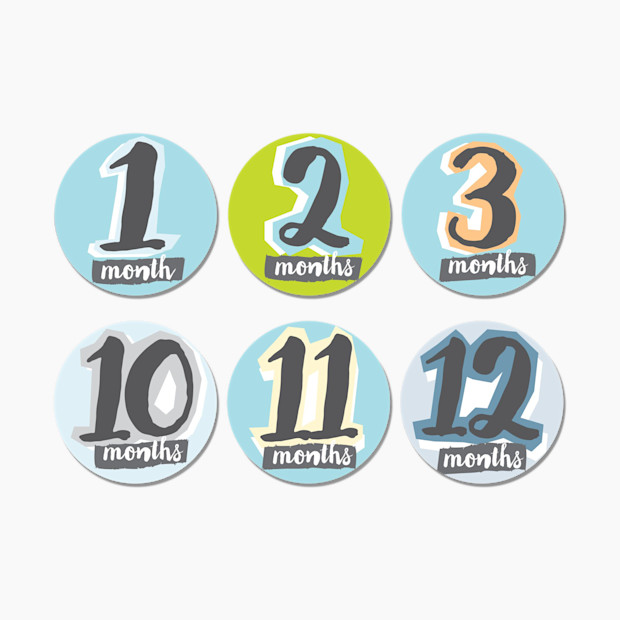 Sticky Bellies Milestone Stickers - Hello Baby Blue.