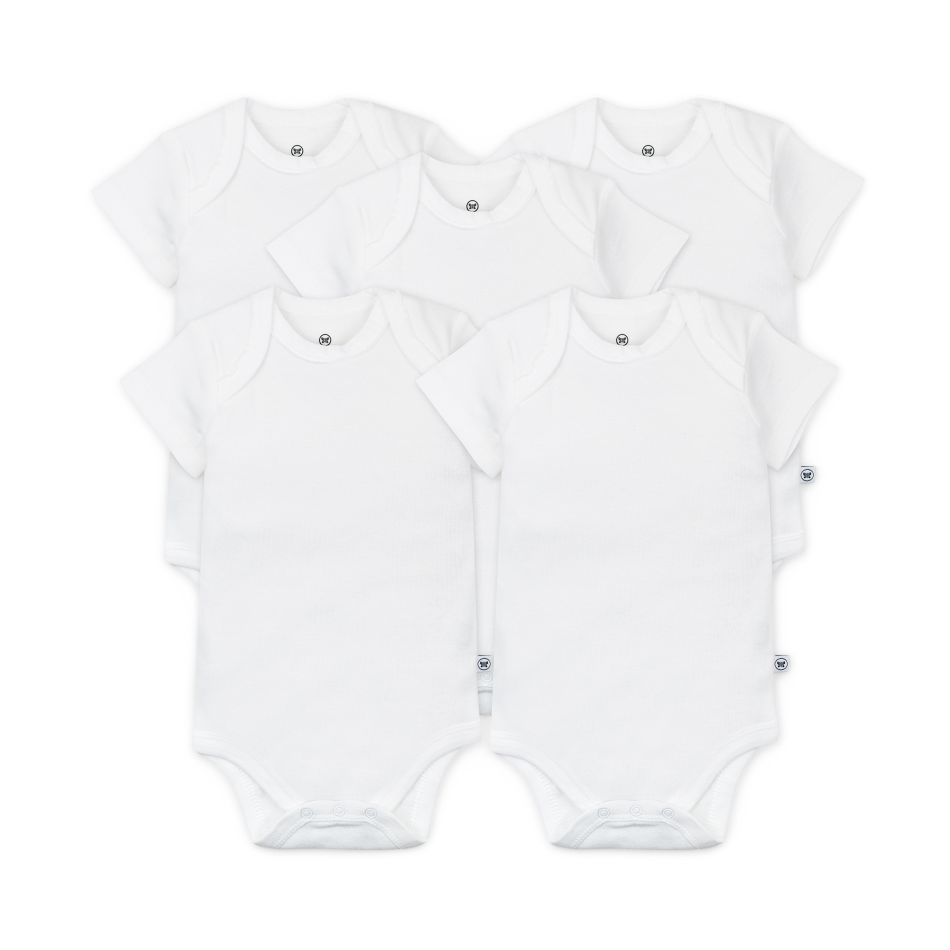 Honest Baby Clothing 5-Pack Organic Cotton Short Sleeve Bodysuits - Bright White, Newborn, 5.