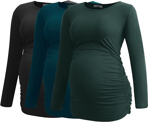 Smallshow Women's Maternity Shirts Long Sleeve Pregnancy Clothes Top.