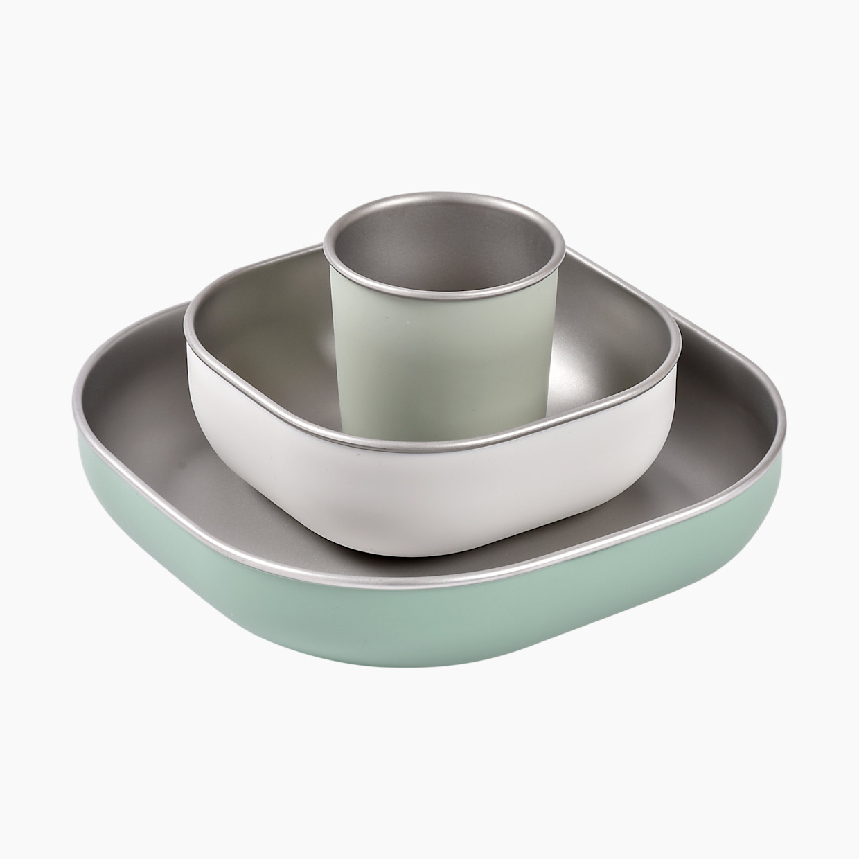 Beaba Stainless Steel Meal Set - Sage Green.