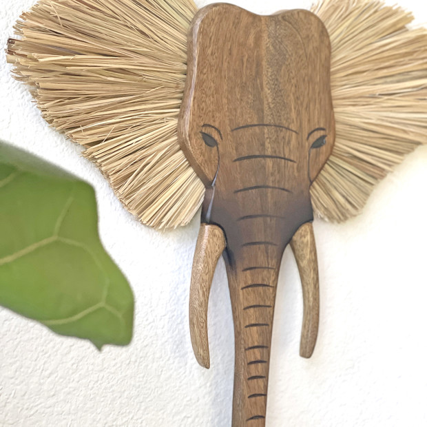 Crane Baby Handcrafted Wood Wall Decor - Elephant.