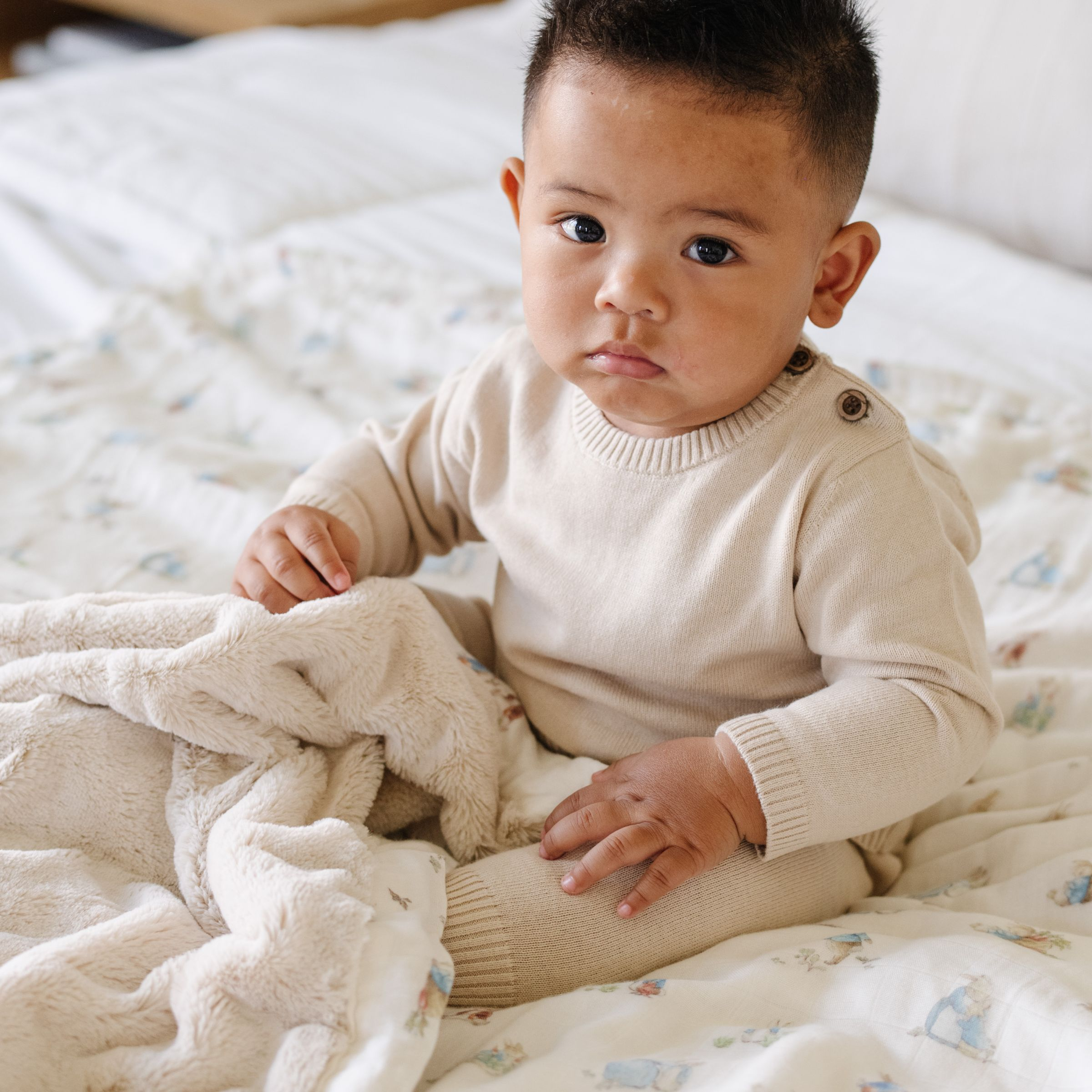 Saranoni Peter Rabbit Bamboo Rayon Muslin/Lush Blanket Blue