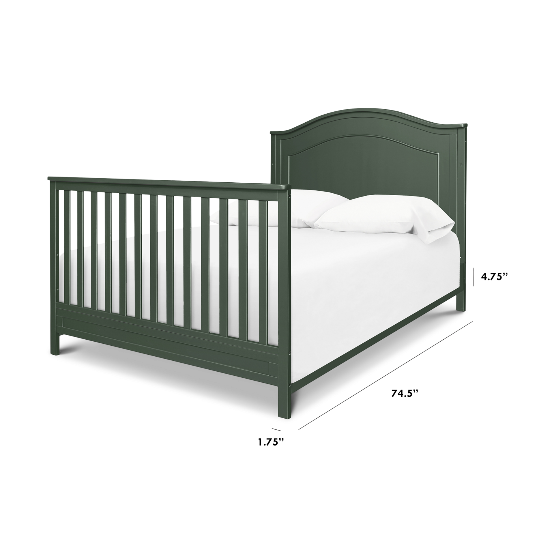 daVinci Twin/Full-Size Bed Conversion Kit (M5789) - Forest Green.