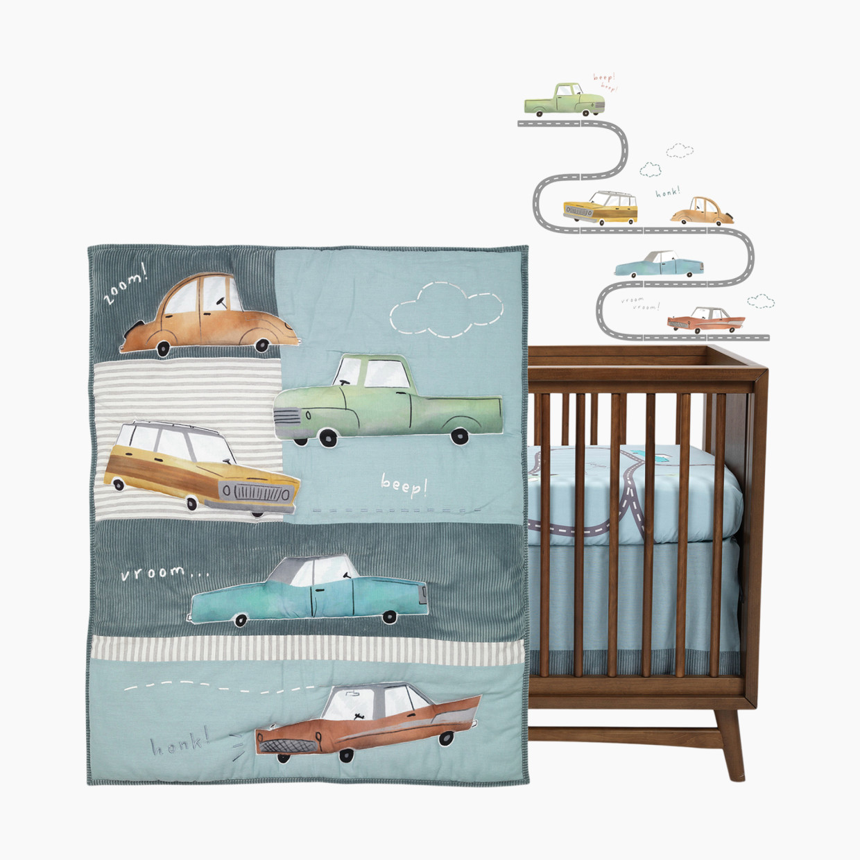 Lambs & Ivy Baby Car Tunes 4-Piece Crib Bedding Set.