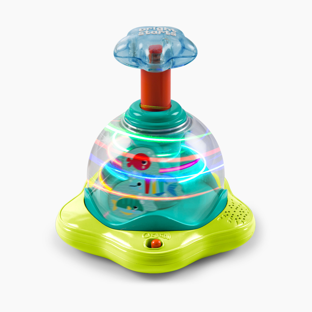 Bright Starts Press & Glow Spinner Cause and Effect Musical Baby Toy.